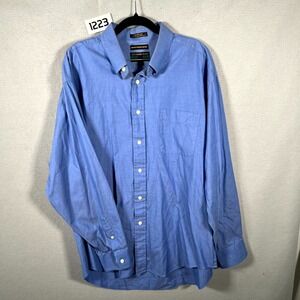 Alexander Julian Colours Shirt Mens XL Blue 100% Cotton 80/2 Ply Pinpoint Oxford